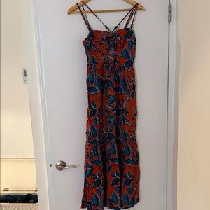 Jason Wu Orange and Blue Floral Maxi Dress